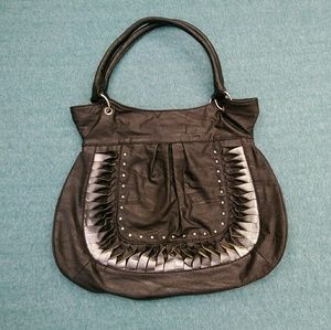Chateau Black and Silver Hobo Retro Bag